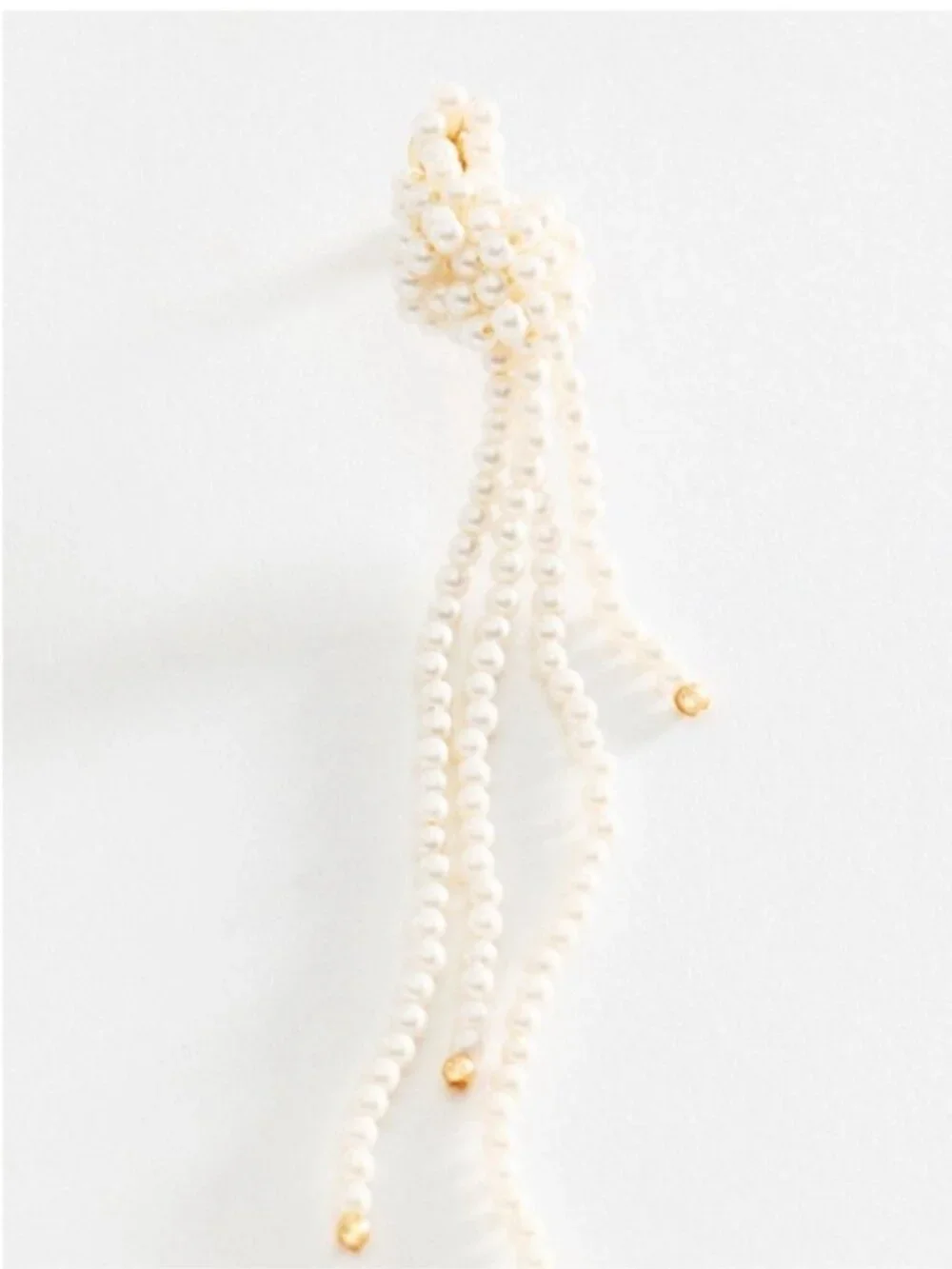 New! Anthropologie Glass Pearl Knot Drop Earrings Bridal NWT